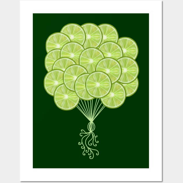 Green Lime Citrus Balloons Wall Art by Art by Deborah Camp